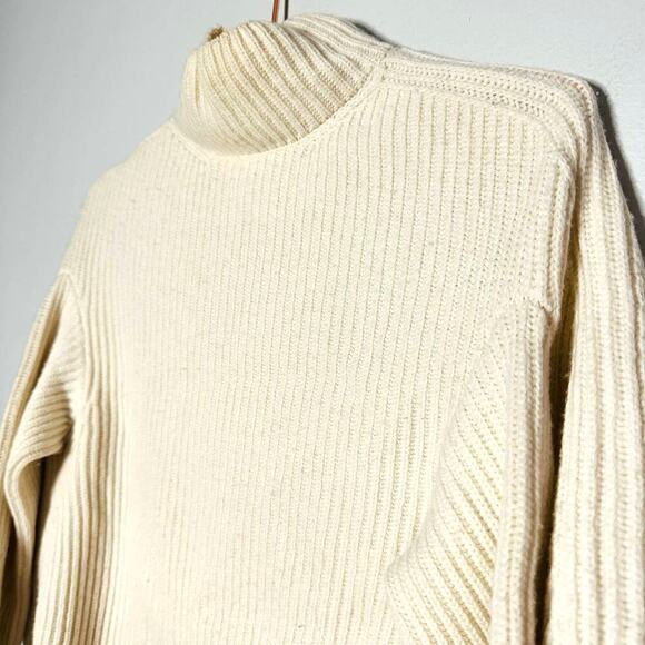 Nina Ricci White Cream Ribbed Turtleneck Wool Cashmere Blend Sweater Size XS - Picture 4 of 8